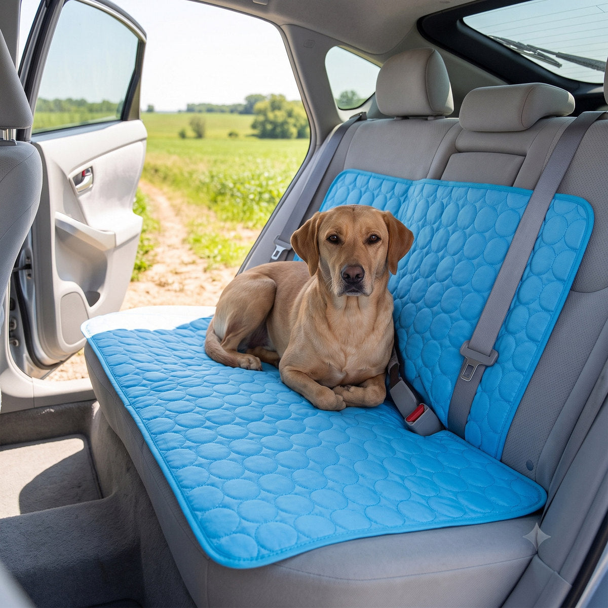 En el asiento del coche
